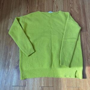 Bliss Vibrant Green boat Neck Sweater
